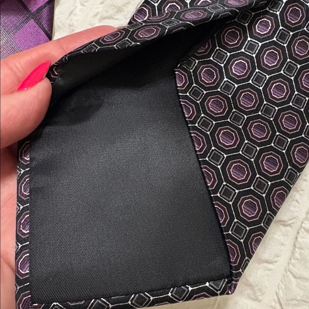 Bundle Purple color hues Patterned silk Ties Set of 2 formal career